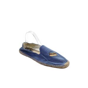 Soludos Mens Denim Hotdog And Mustard Print Slip On Flats Blue Size 12